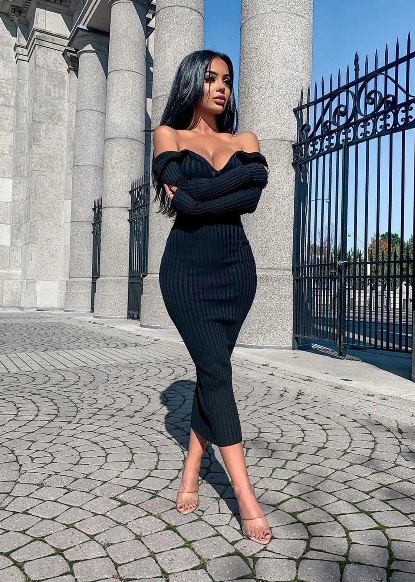 Women Dress V Neck Sexy