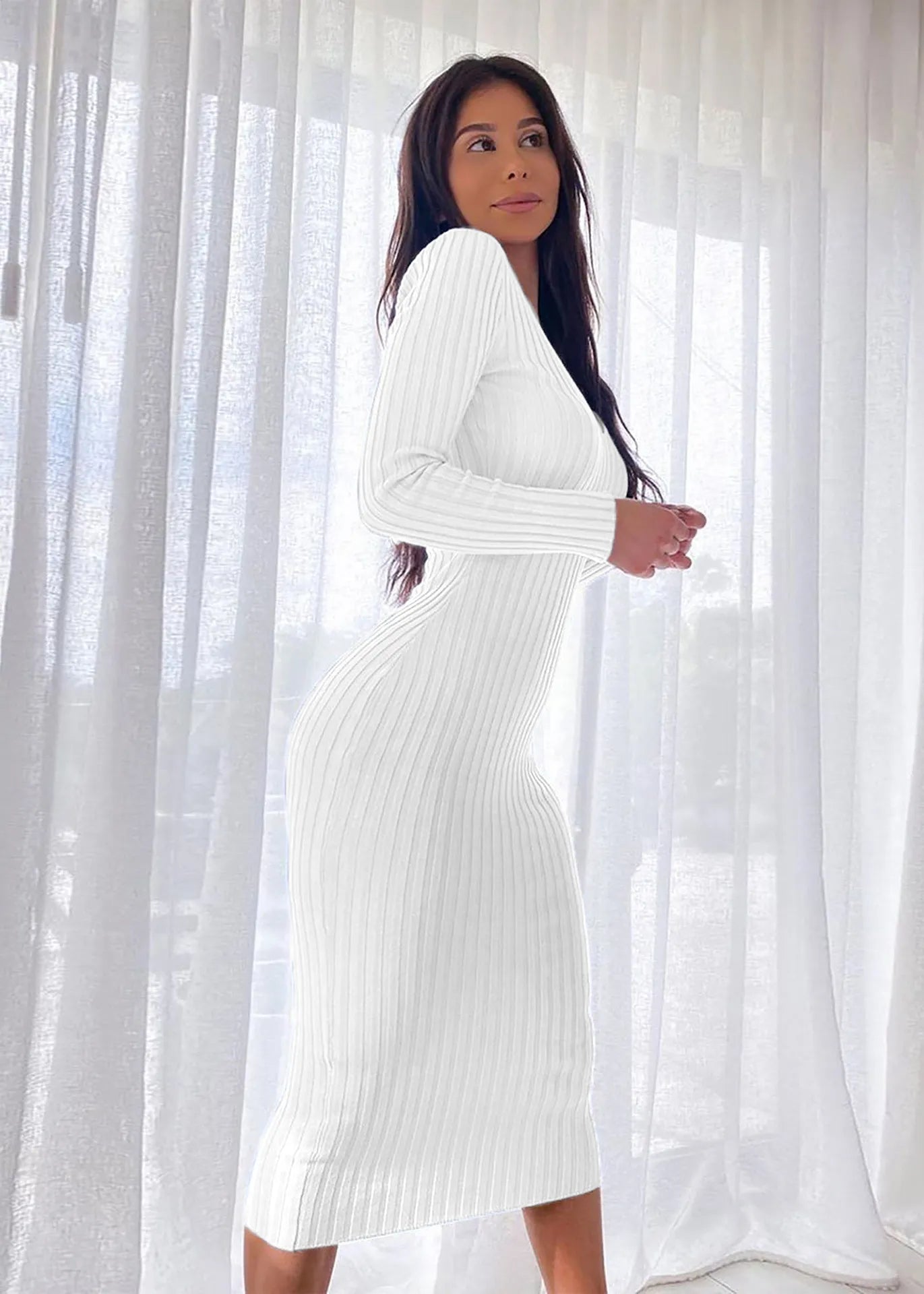 Women Dress V Neck Sexy