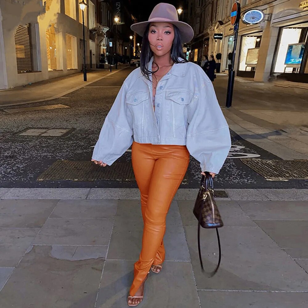 High Waist Stacked Long Pants For Women Streetwear