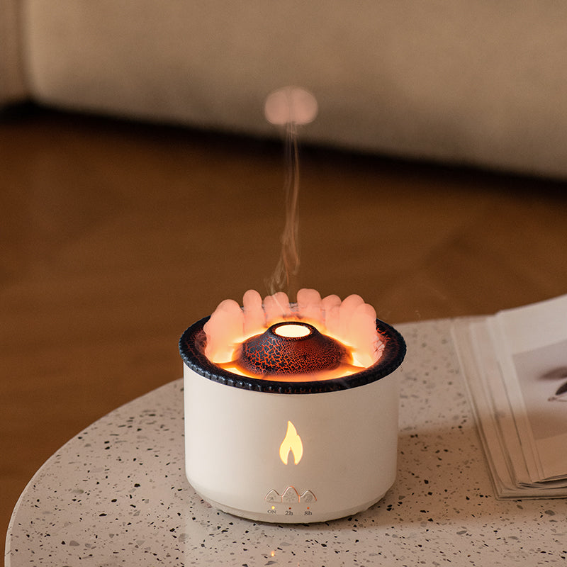 Jellyfish Flame And Blue Volcano Humidifier Air Diffuser Portable Flame Oil Essential