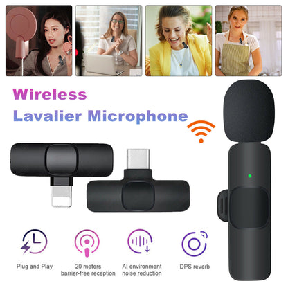 Lavalier Mini Microphone Wireless Audio Video Recording