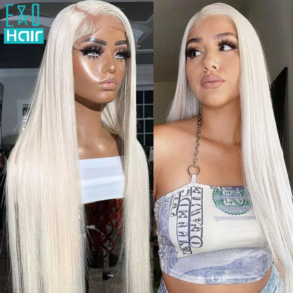 White Human Hair For Women Blonde Lace Front