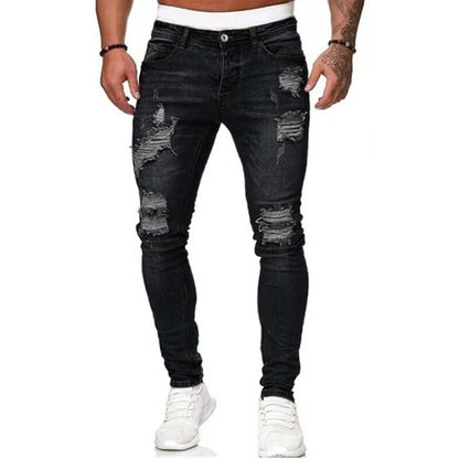 Fashion Jeans Men Skinny Slim Fit Blue