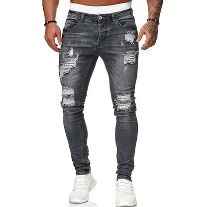 Fashion Jeans Men Skinny Slim Fit Blue