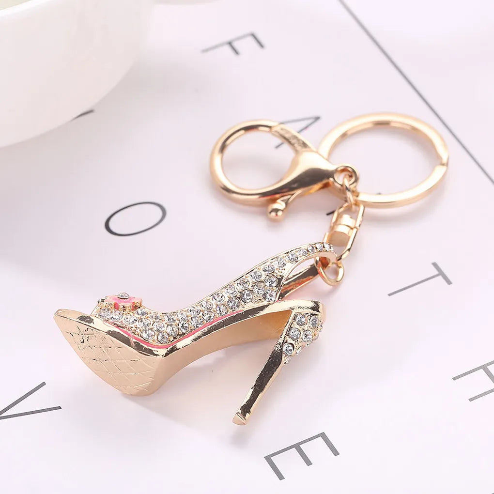 High Heel Shoe Keychain Rhinestone Crystal Purse Car Key Chain