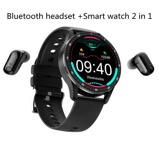 Smart Watch TWS Bluetooth Headset 2 in 1 Men Sports