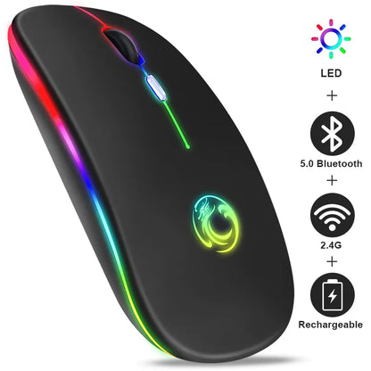 Mouse Wireless Computer Silent Mause LED Gaming Mouse For Laptop PC