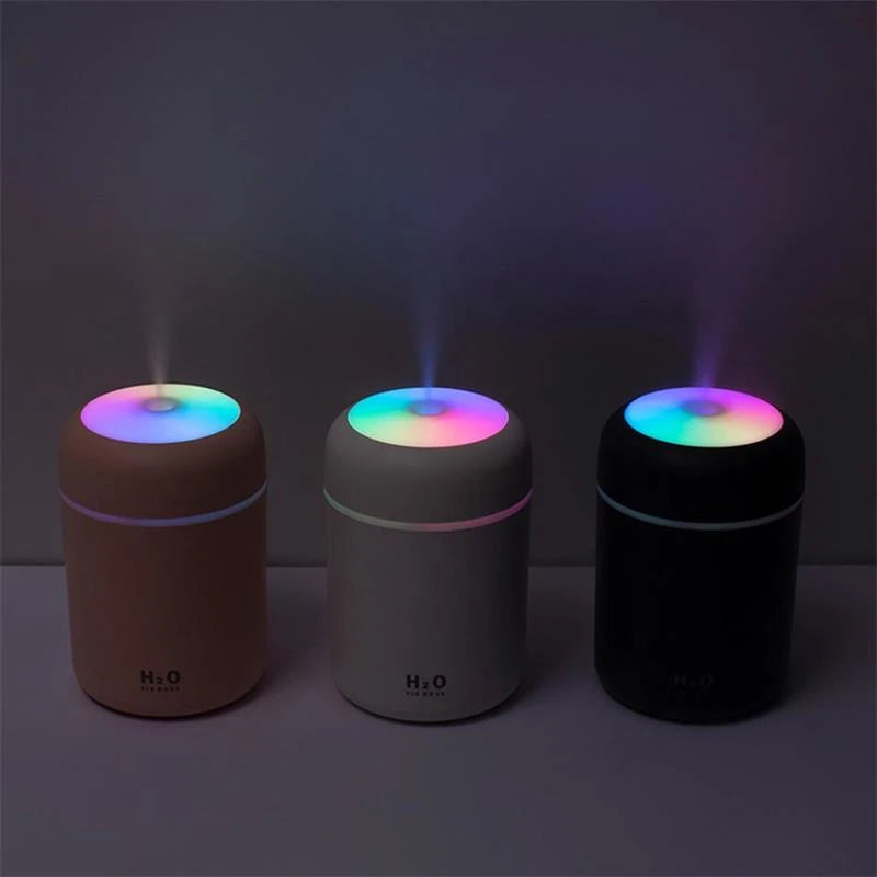 USB Cool Mist Sprayer Portable Electric Air Humidifier Oil Diffuser with Colorful Night Light for Home Car