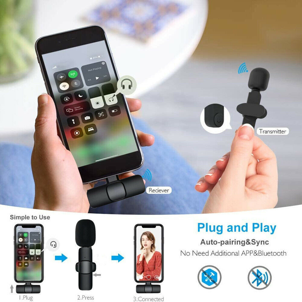 Lavalier Mini Microphone Wireless Audio Video Recording